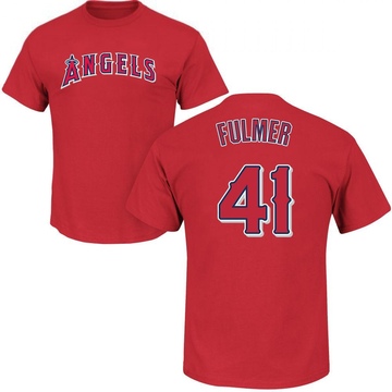 Men's Los Angeles Angels Carson Fulmer ＃41 Roster Name & Number T-Shirt - Red