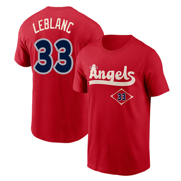 Men's Los Angeles Angels Charles Leblanc ＃33 2022 City Connect Name & Number T-Shirt - Red