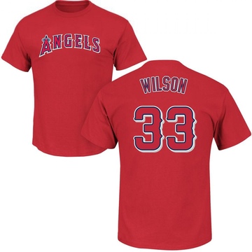 Men's Los Angeles Angels C.J. Wilson ＃33 Roster Name & Number T-Shirt - Red