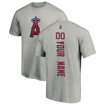 Men's Los Angeles Angels Custom ＃00 Backer T-Shirt Ash