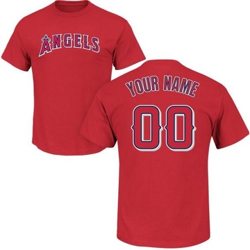 Men's Los Angeles Angels Custom ＃00 Roster Name & Number T-Shirt - Red