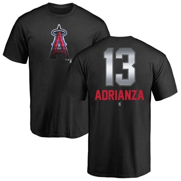 Men's Los Angeles Angels Ehire Adrianza ＃13 Midnight Mascot T-Shirt - Black