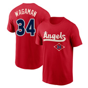 Men's Los Angeles Angels Eric Wagaman ＃34 2022 City Connect Name & Number T-Shirt - Red