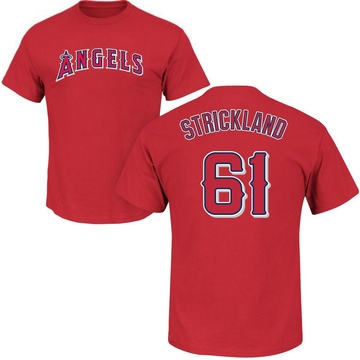 Men's Los Angeles Angels Hunter Strickland ＃61 Roster Name & Number T-Shirt - Red