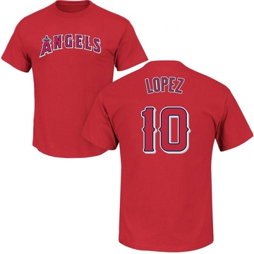 Men's Los Angeles Angels Jack Lopez ＃10 Roster Name & Number T-Shirt - Red