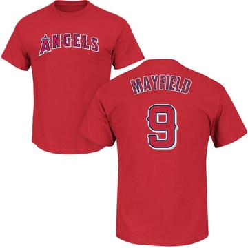 Men's Los Angeles Angels Jack Mayfield ＃9 Roster Name & Number T-Shirt - Red