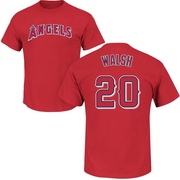 Men's Los Angeles Angels Jared Walsh ＃20 Roster Name & Number T-Shirt - Red