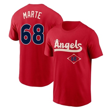 Men's Los Angeles Angels Jose Marte ＃68 2022 City Connect Name & Number T-Shirt - Red