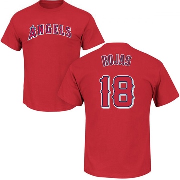 Men's Los Angeles Angels Jose Rojas ＃18 Roster Name & Number T-Shirt - Red