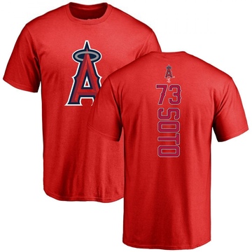 Men's Los Angeles Angels Livan Soto ＃73 Backer T-Shirt - Red