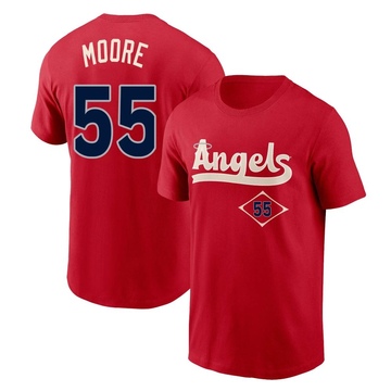 Men's Los Angeles Angels Matt Moore ＃55 2022 City Connect Name & Number T-Shirt - Red