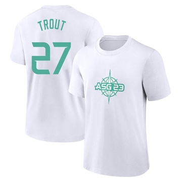 Men's Los Angeles Angels Mike Trout ＃27 Game 2023 All-Star Name & Number T-Shirt - White