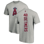 Men's Los Angeles Angels Reid Detmers ＃48 Backer T-Shirt Ash