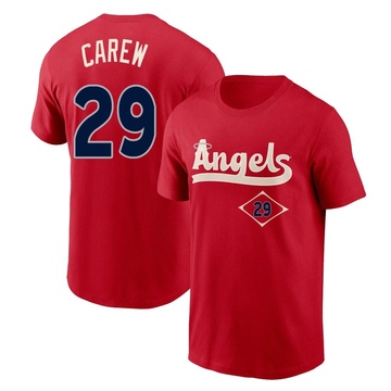 Men's Los Angeles Angels Rod Carew ＃29 2022 City Connect Name & Number T-Shirt - Red