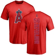 Men's Los Angeles Angels Ryan Zeferjahn ＃56 Backer T-Shirt - Red