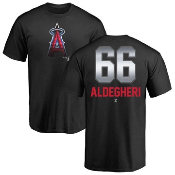 Men's Los Angeles Angels Samuel Aldegheri ＃66 Midnight Mascot T-Shirt - Black