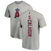 Men's Los Angeles Angels Willie Calhoun ＃5 Backer T-Shirt Ash