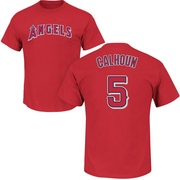 Men's Los Angeles Angels Willie Calhoun ＃5 Roster Name & Number T-Shirt - Red