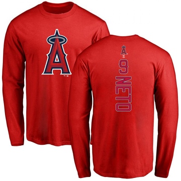 Men's Los Angeles Angels Zach Neto ＃9 Backer Long Sleeve T-Shirt - Red