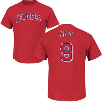 Men's Los Angeles Angels Zach Neto ＃9 Roster Name & Number T-Shirt - Red