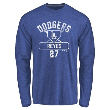 Men's Los Angeles Dodgers Alex Reyes ＃27 Base Runner Long Sleeve T-Shirt - Royal