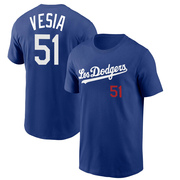 Men's Los Angeles Dodgers Alex Vesia ＃51 2022 City Connect Name & Number T-Shirt - Royal