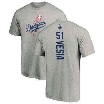 Men's Los Angeles Dodgers Alex Vesia ＃51 Backer T-Shirt Ash