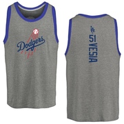 Men's Los Angeles Dodgers Alex Vesia ＃51 Backer Tank Top Ash