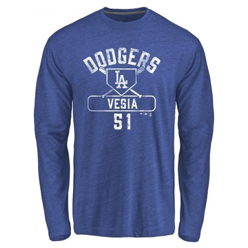 Men's Los Angeles Dodgers Alex Vesia ＃51 Base Runner Long Sleeve T-Shirt - Royal