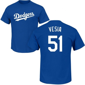 Men's Los Angeles Dodgers Alex Vesia ＃51 Roster Name & Number T-Shirt - Royal