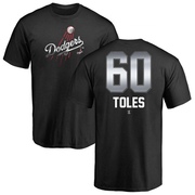 Men's Los Angeles Dodgers Andrew Toles ＃60 Midnight Mascot T-Shirt - Black