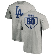 Men's Los Angeles Dodgers Andrew Toles ＃60 RBI T-Shirt Heathered - Gray