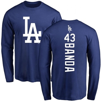 Men's Los Angeles Dodgers Anthony Banda ＃43 Backer Long Sleeve T-Shirt - Royal