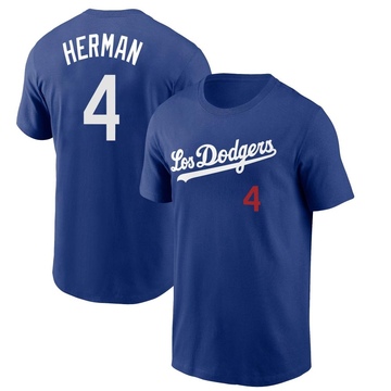 Men's Los Angeles Dodgers Babe Herman ＃4 2022 City Connect Name & Number T-Shirt - Royal