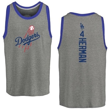 Men's Los Angeles Dodgers Babe Herman ＃4 Backer Tank Top Ash