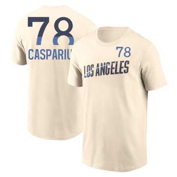 Men's Los Angeles Dodgers Ben Casparius ＃78 2024 City Connect Fuse Name & Number T-Shirt - Cream