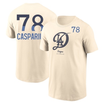 Men's Los Angeles Dodgers Ben Casparius ＃78 2024 City Connect Name & Number T-Shirt - Cream