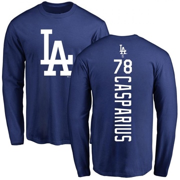 Men's Los Angeles Dodgers Ben Casparius ＃78 Backer Long Sleeve T-Shirt - Royal