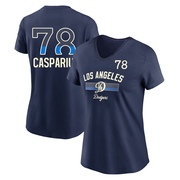 Men's Los Angeles Dodgers Ben Casparius ＃78 Legend Womn's 2024 City Connect Performance V-Neck Name & Number T-Shirt - Navy