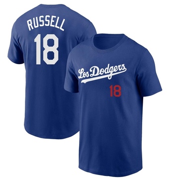 Men's Los Angeles Dodgers Bill Russell ＃18 2022 City Connect Name & Number T-Shirt - Royal