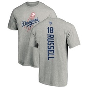 Men's Los Angeles Dodgers Bill Russell ＃18 Backer T-Shirt Ash