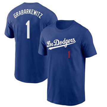 Men's Los Angeles Dodgers Billy Grabarkewitz ＃1 2022 City Connect Name & Number T-Shirt - Royal