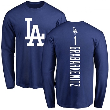 Men's Los Angeles Dodgers Billy Grabarkewitz ＃1 Backer Long Sleeve T-Shirt - Royal