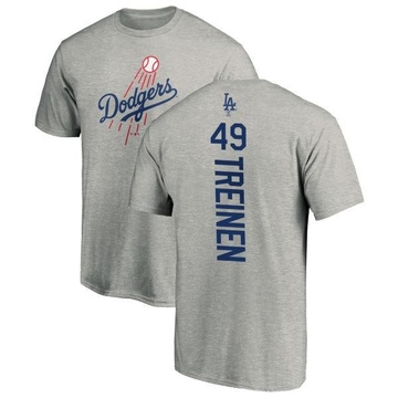 Men's Los Angeles Dodgers Blake Treinen ＃49 Backer T-Shirt Ash