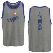 Men's Los Angeles Dodgers Blake Treinen ＃49 Backer Tank Top Ash