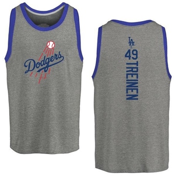 Men's Los Angeles Dodgers Blake Treinen ＃49 Backer Tank Top Ash