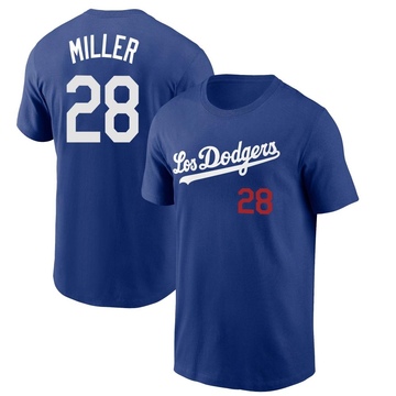 Men's Los Angeles Dodgers Bobby Miller ＃28 2022 City Connect Name & Number T-Shirt - Royal