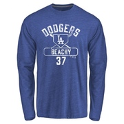 Men's Los Angeles Dodgers Brandon Beachy ＃37 Base Runner Long Sleeve T-Shirt - Royal