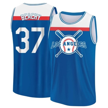 Men's Los Angeles Dodgers Brandon Beachy ＃37 Legend Baseball Tank Top - Royal/White