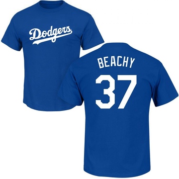 Men's Los Angeles Dodgers Brandon Beachy ＃37 Roster Name & Number T-Shirt - Royal